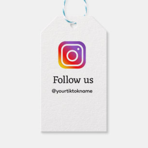 follow us Instagram username social media add QR  Gift Tags