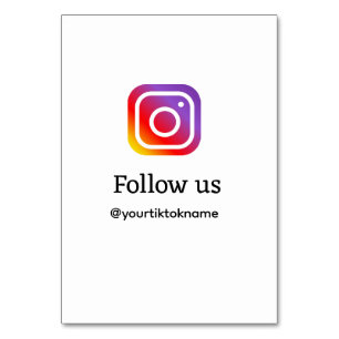 follow us Instagram username social media add QR Table Number