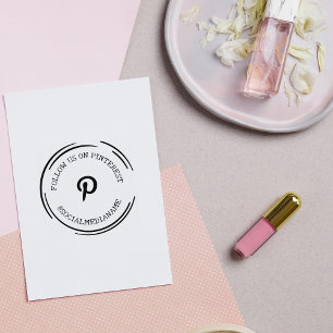Follow Us/Me on Pinterest, Social Media Rubber Stamp