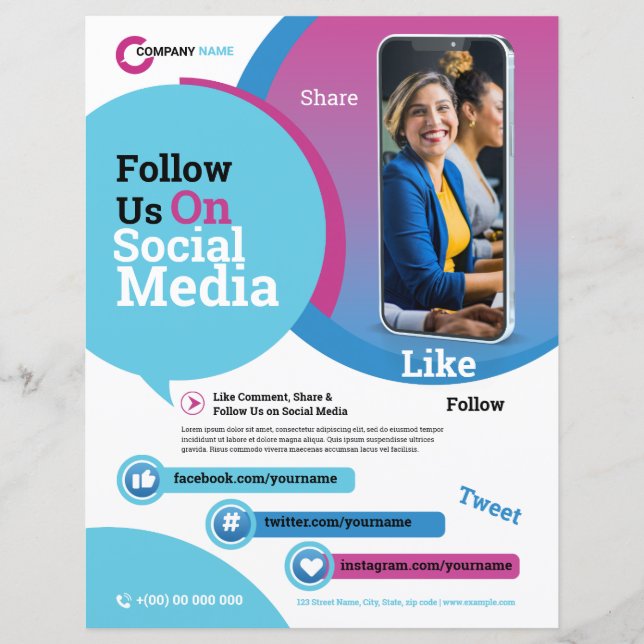 Follow Us On Social Media Flyer (Front)