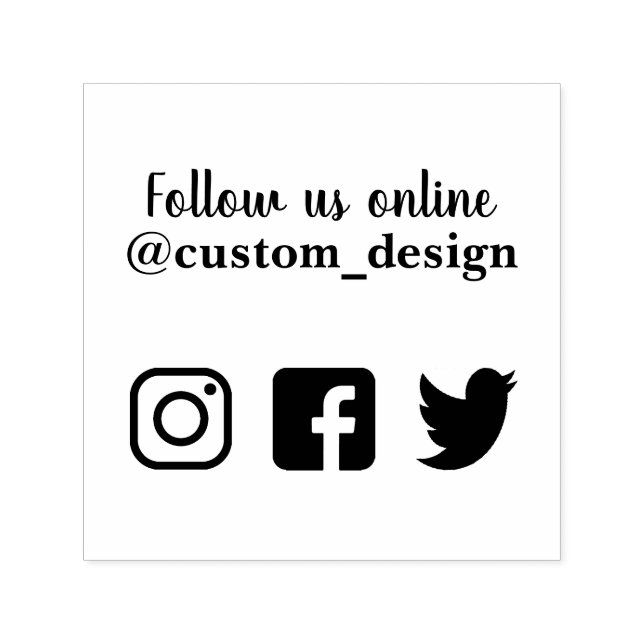 Follow us on social media rubber stamp (Design)