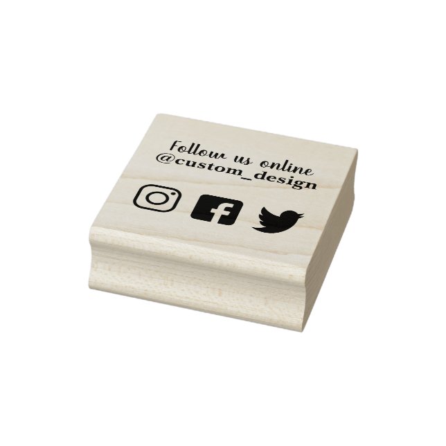 Follow us on social media rubber stamp (Stamp)