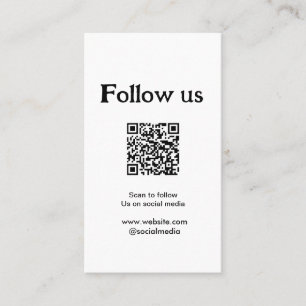 Follow us on social media scan QR code to follow  Business Card