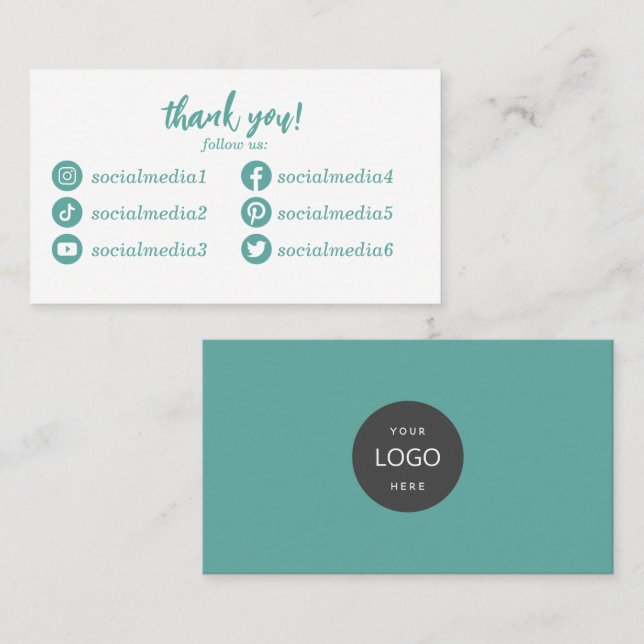 Follow us on Social Media Thank You Business Card (Front/Back)