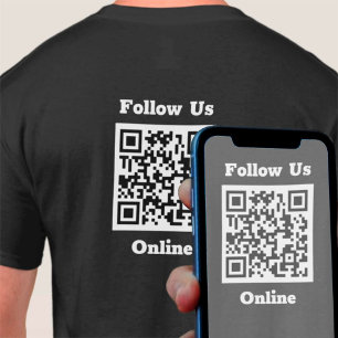 Follow Us Online Message with QR Code T-Shirt