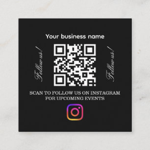 Follow Us QR Code Sign Instagram Follow Barber Square Business Card