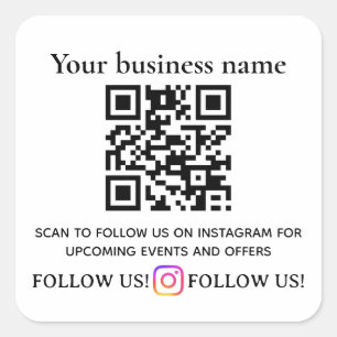 Follow Us QR Code Sign   Instagram Follow   Chirop Square Sticker