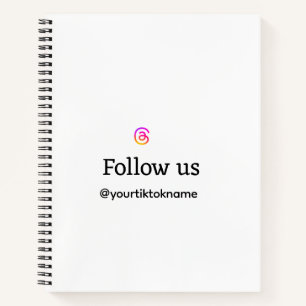 follow us thread username social media add QR text Notebook