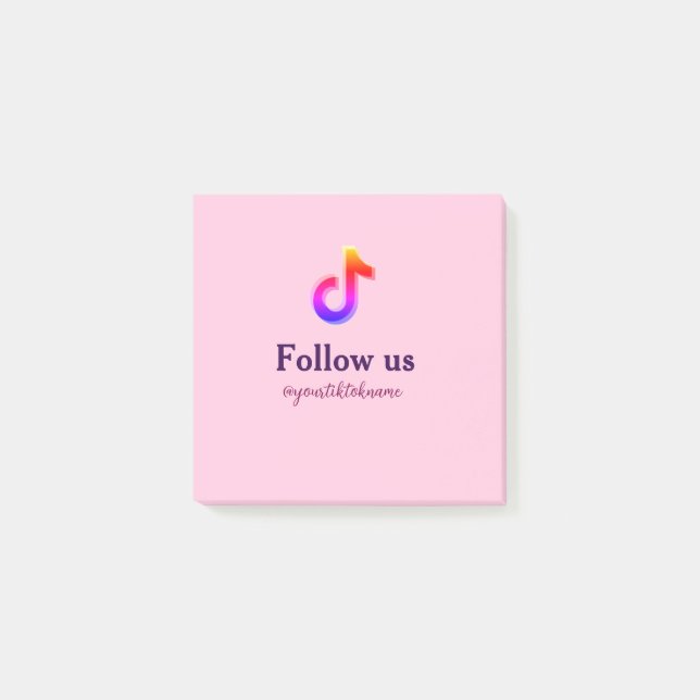 follow us tiktok username social media add QR text Post-it Notes (Front)