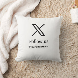 follow us twitter X username social media add QR Cushion