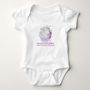 Follow Your Dream Like A Unicorn Magical Baby Bodysuit