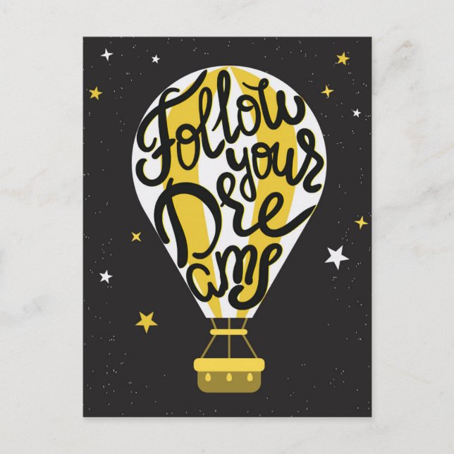 Follow Your Dreams Balloon Postcard (Front)