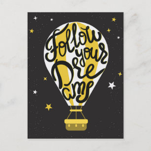 Follow Your Dreams Balloon Postcard