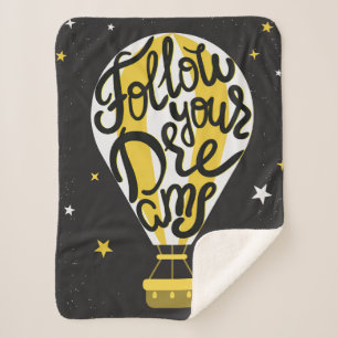Follow Your Dreams Balloon Sherpa Blanket