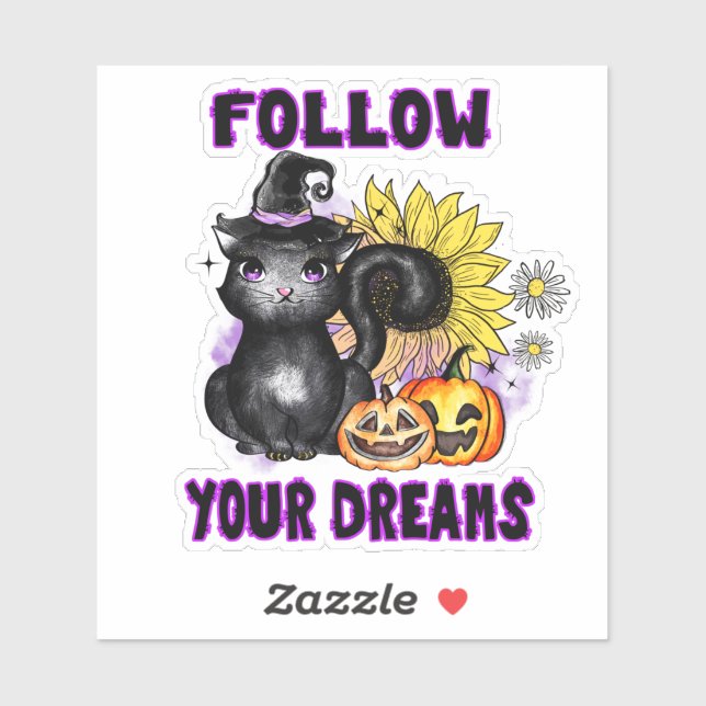 Follow Your Dreams - Black Cat Jack-O-Lantern (Sheet)