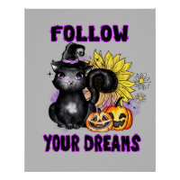 Follow Your Dreams - Black Cat Jack-O-Lantern
