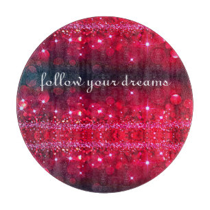 Follow Your Dreams Cherry Sparkle Cutting Board