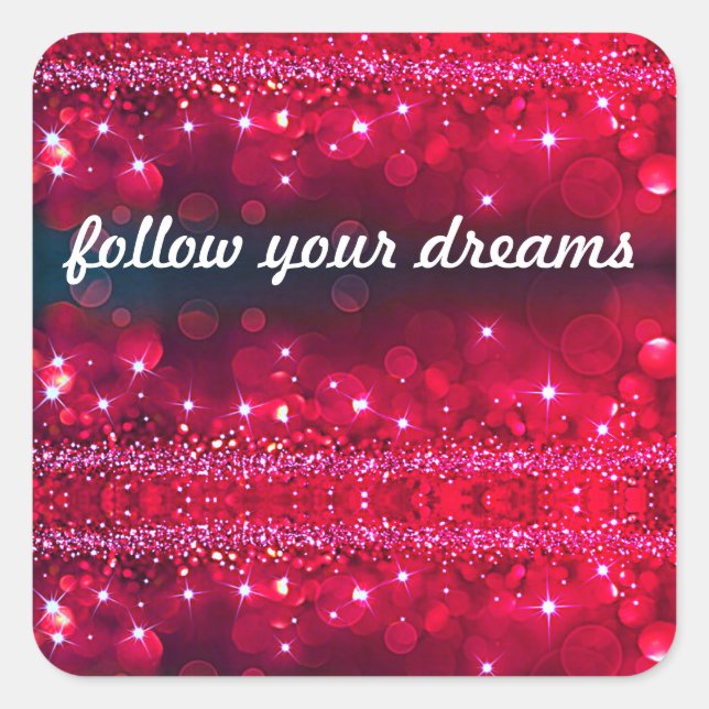 Follow Your Dreams Cherry Sparkle Stickers (Front)