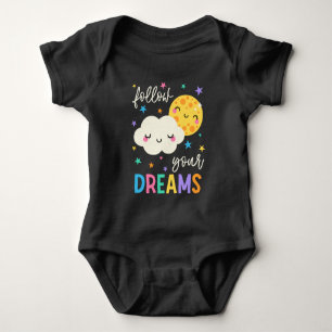 Follow Your Dreams Cloud & Moon Baby Bodysuit