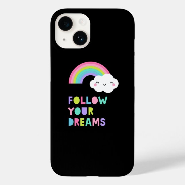 Follow Your Dreams Cute Rainbow Cloud Case-Mate iPhone Case (Back)