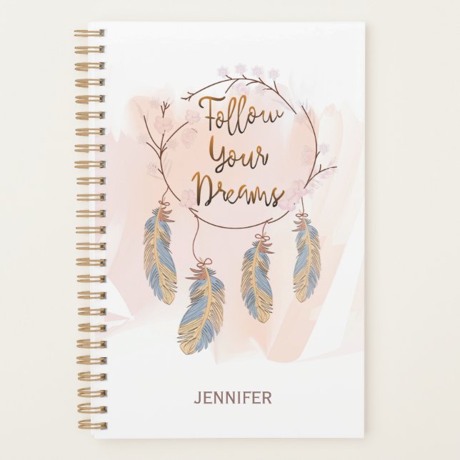 Follow Your Dreams Dreamcatcher Personalised Name Planner (Front)