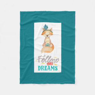 Follow Your Dreams Fox Fleece Blanket