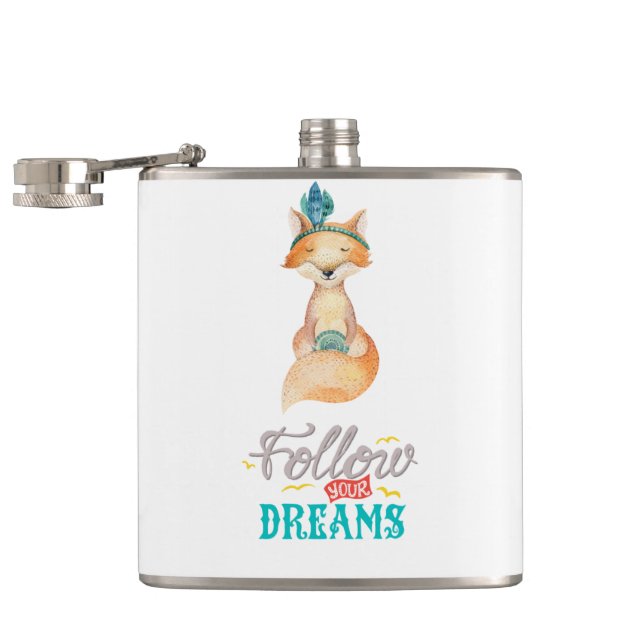 Follow Your Dreams Fox Hip Flask (Opened)