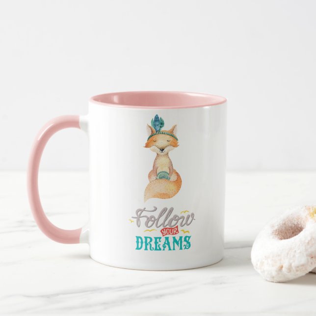 Follow Your Dreams Fox Mug (With Donut)