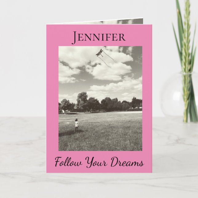 Follow Your Dreams Graduation Inspiration Verse Card (Front)