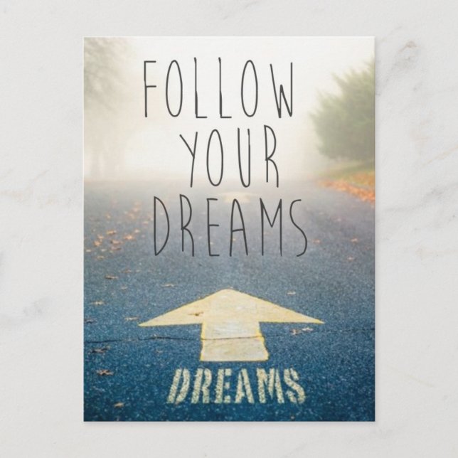 Follow Your Dreams Inspirational Postcard (Front)
