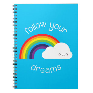Follow Your Dreams Kawaii Rainbow Notebook