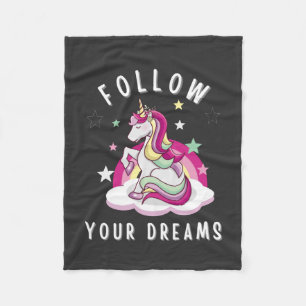 Follow Your Dreams My Unicorn Birthday Fleece Blanket