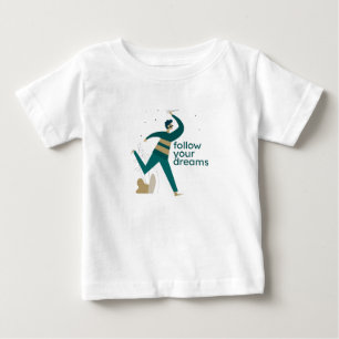 Follow Your Dreams Paper Aeroplane Baby T-Shirt
