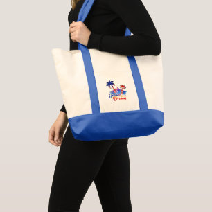 Follow Your Dreams Patriotic Palm Tree Tote Bag 