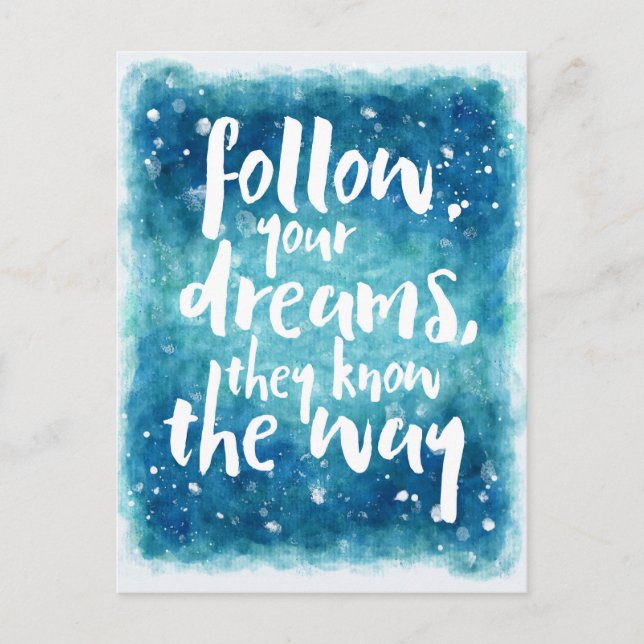 Follow Your Dreams Quote Postcard (Front)