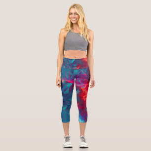 Follow Your Dreams Quotes Colourful Flowers Capri Leggings