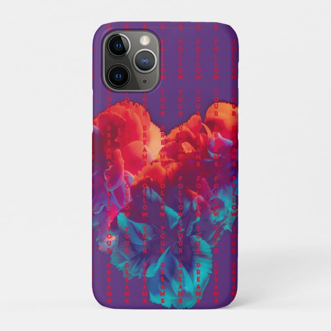 Follow Your Dreams Quotes Colourful Flowers Case-Mate iPhone Case (Back)