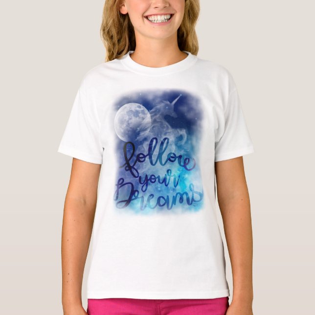 Follow Your Dreams Unicorn T-shirt (Front)