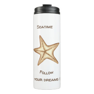 Follow your dreams watercolor Seatime Starfish Thermal Tumbler