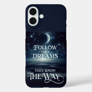 Follow Your Dreams with Earth Moon and Stars iPhone 16 Plus Case