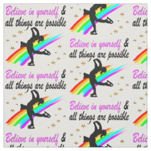 FOLLOW YOUR FIGURE SKATING DREAMS DESIGN FABRIC