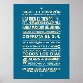 Follow your heart - Bleu Poster