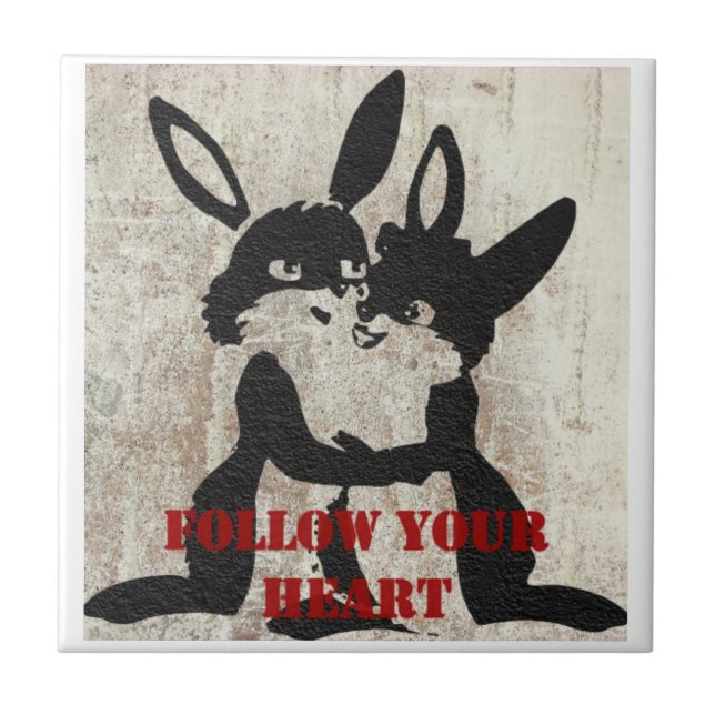 Follow your heart Ceramic Tile (Front)