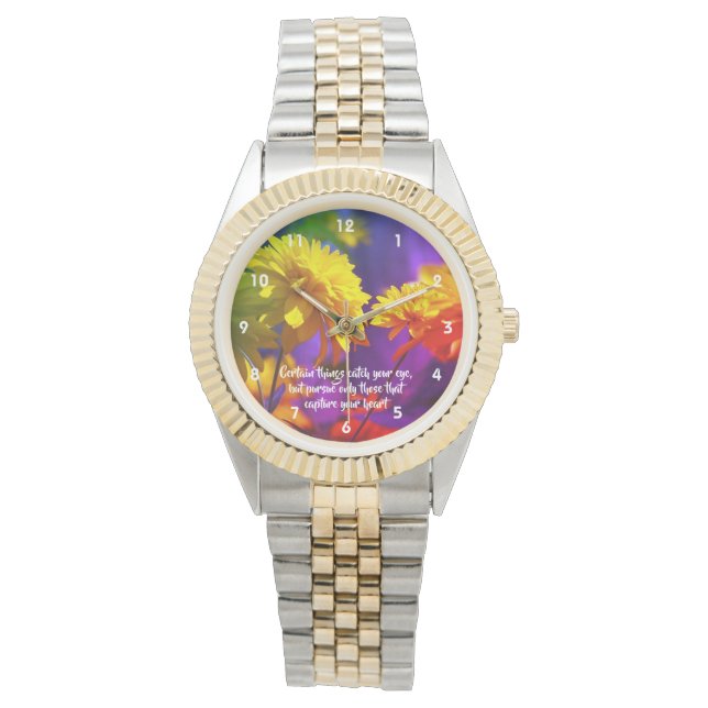 Follow Your Heart Flowers Inspirational Quote  Watch (Front)