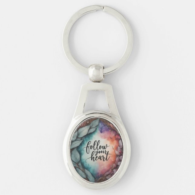 Follow Your Heart - Oval Keychain (Front)