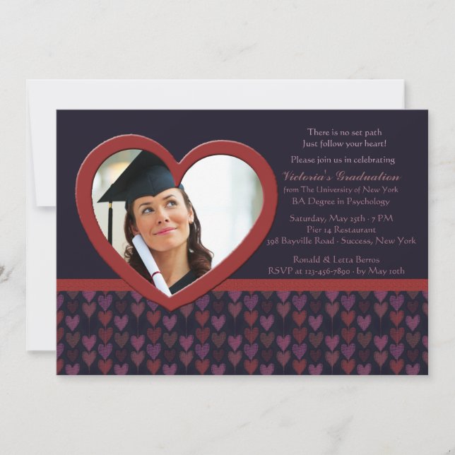 Follow Your Heart Photo Graduation Invitation (Front)
