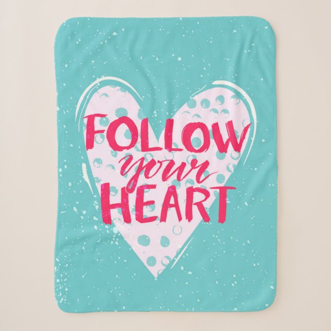 Follow Your Heart Sherpa Blanket (Front)