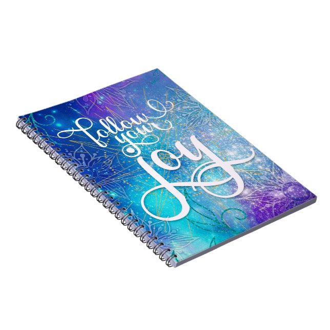 Follow Your Joy - Aqua Affirmation Artistry Notebook (Right Side)