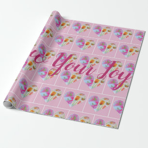 Follow Your Joy Inspirational Quote Tulip Wrapping Paper