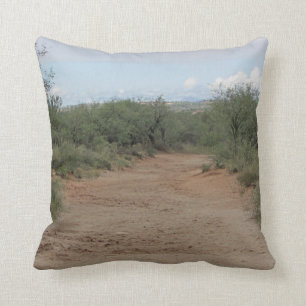 Follow Your Own Path Desert Trail Landscape Photo Cushion